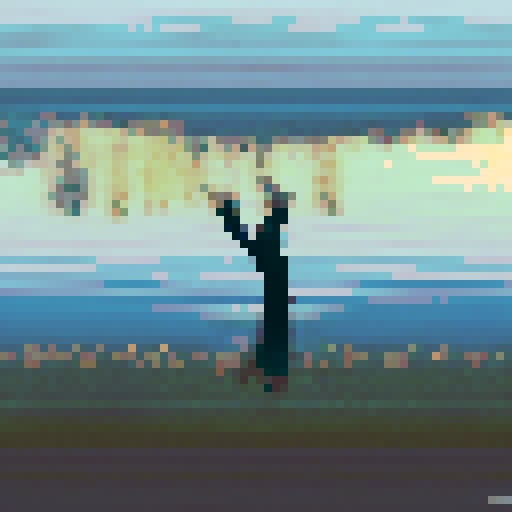 Golden hour; still water