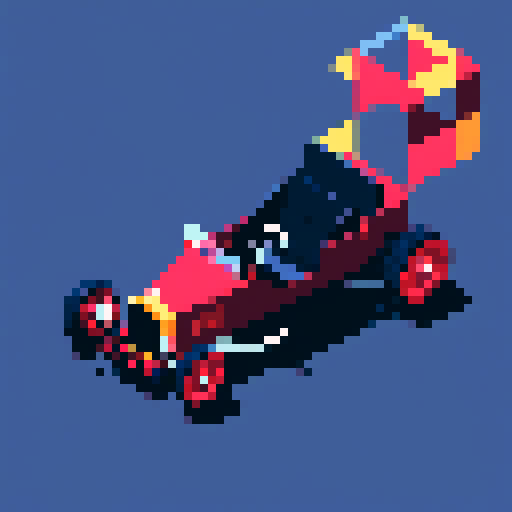 An old model T in a dark color next to a bright formula 1 car