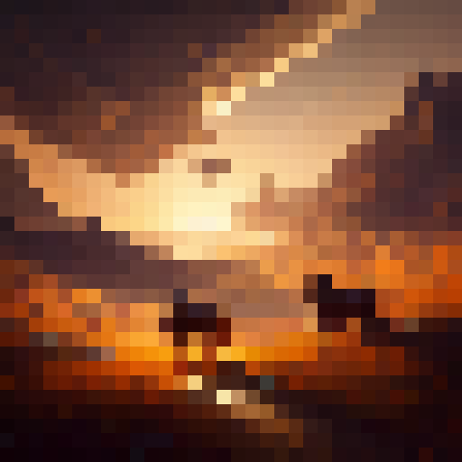 Vast grasslands stretch to the horizon, an horde of galloping horses and armored riders, as the sun sets behind the mountains, casting a warm, orange glow, depicted in a realistic, oil painting style.