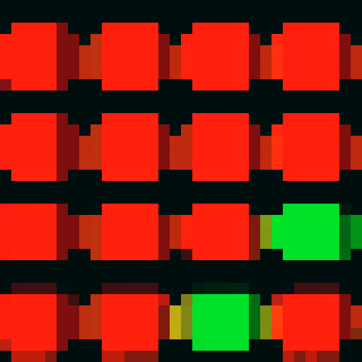 red brick, pixelated, textured, vibrant colors, sharp edges, 8-bit style, retro aesthetic, blocky formations, low resolution, vibrant palette
