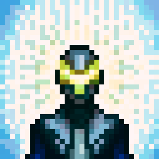 headband, pixelated game icon, skill art, close up, portrait, vibrant colors, intricate details, shiny texture, bold lines