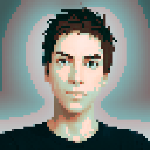 Cartoonish pixel art profile picture