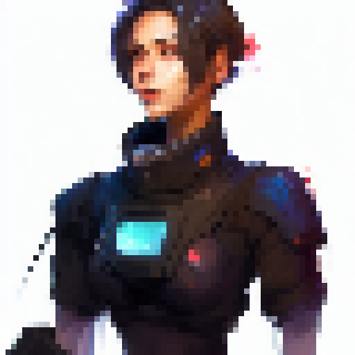 KAY/0 from Valorant, vivid colors