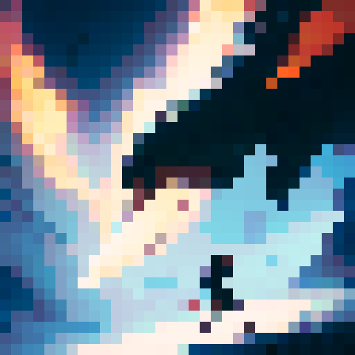 "Create a dynamic, action-packed image of a fierce warrior wielding a magical sword against a fiery dragon in the style of Japanese anime."