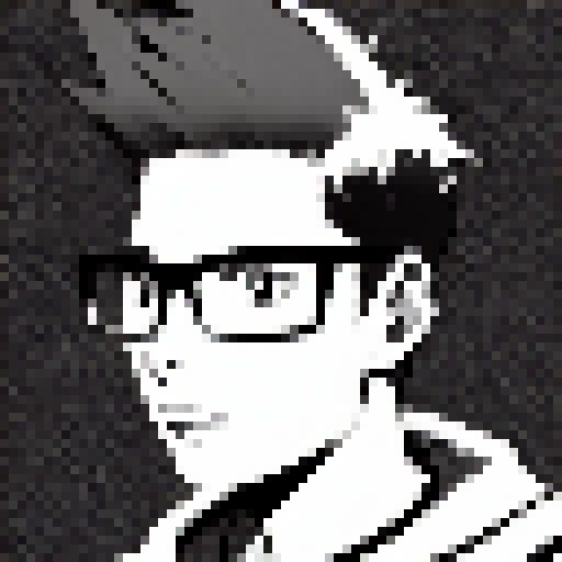 A stylish boy with a serious face in glasses, hair and a black jacket