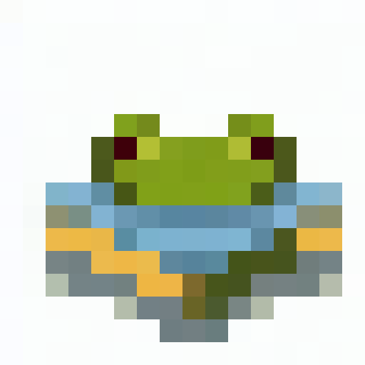 Pixelated frog logo with the text "Амаделя" in 16x16 style.