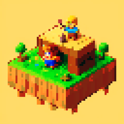 wooden terrain, pixelated hero wielding a fork, NES color palette, enemies in Zelda-like game, sRGB pixel art