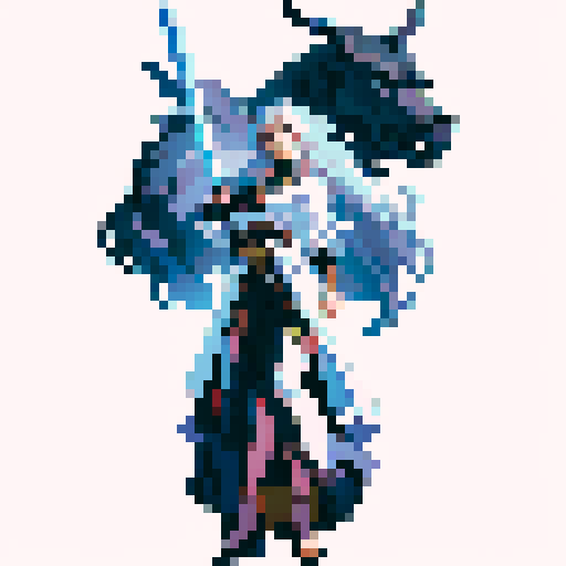 full body, confident girl, holding a gleaming silver sword, black background