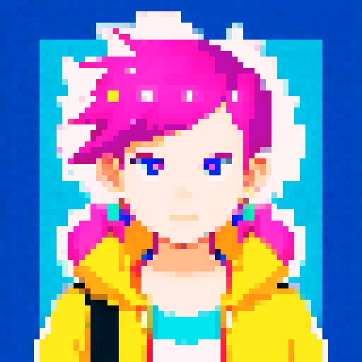 portrait, sprite art, gender neutral, nonbinary, trendy, queer, cute, eccentric