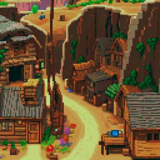 Canyon village, shantytown, sandy