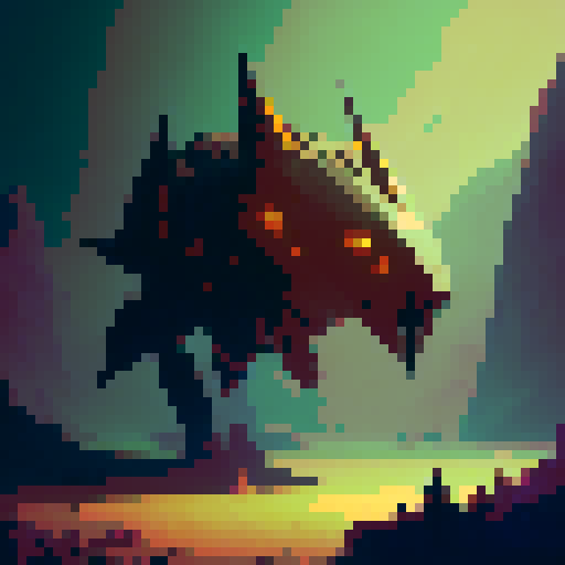 Pickaxe tool icon, 32x32 pixel art, metallic shine, sharp edges, worn handle, textured surface, vibrant colors, pixelated details, defined shadows, minimalist design