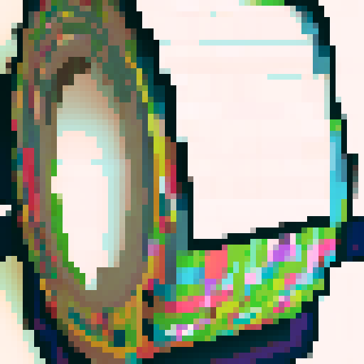 duct tape roll with torn edges, vibrant colors, sticky texture, pixelated graphics, 8-bit design, retro feel, compact size, customizable patterns, intricate details, isometric perspective, realistic shading, smooth transitions, low resolution, limited color palette, vintage aesthetics, iconic symbol, item