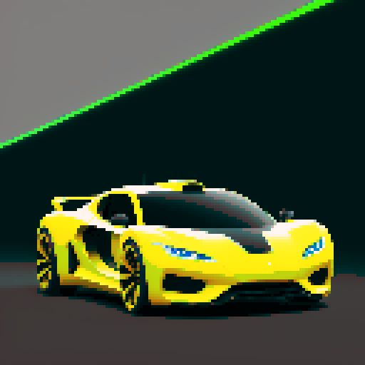Generate an image of a yellow futuristic car without any background. The car should have a sleek, aerodynamic design with smooth, flowing lines and a cutting-edge aesthetic. It should feature advanced lighting elements and a glossy, high-tech finish. The design should exude innovation and speed, embodying the essence of a high-performance vehicle from the future.