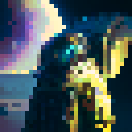 alien in front of a night sky simple