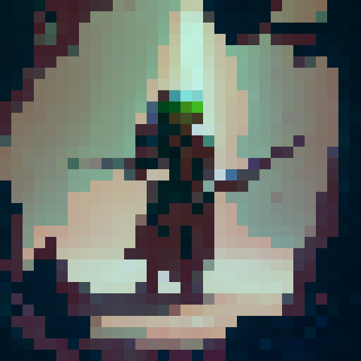 frog warrior sprite, holding a spear,