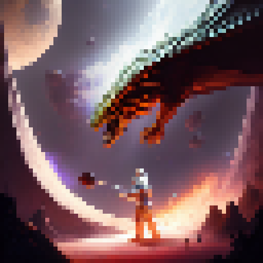 space wizard battling a dragon