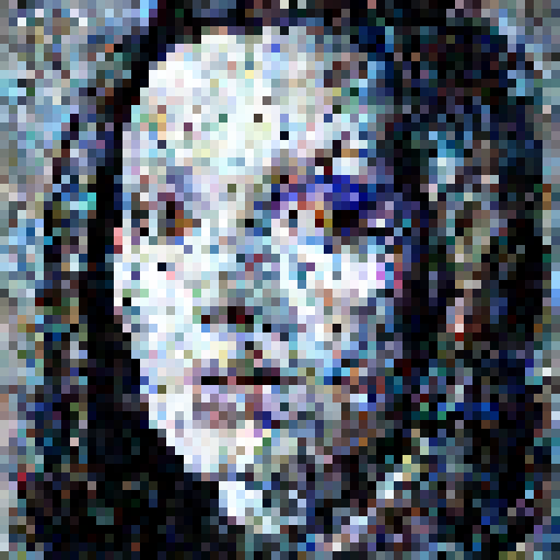 Surrealist portrait of a flamboyant circus performer with a painted face, wearing a top hat and bowtie, surrounded by floating balloons and a circus tent in the background.