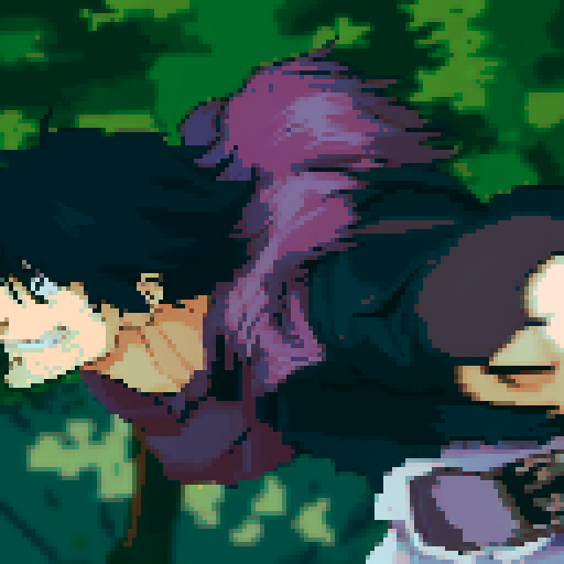 (Masterpiece, top quality, best quality), singular pixel art portrait featuring anime male dashing right with weapon,transparent background