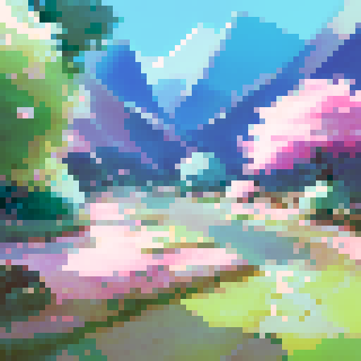 sakura blossoms cherry blossoms trees mountains stunning serene beauty