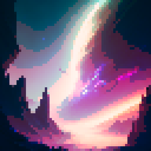 ashe from league of legends, nighttime, galaxy in the sky, neon colors