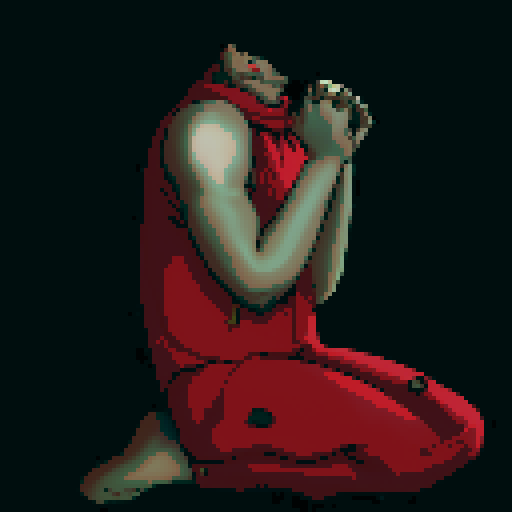 kneeling and praying enemy