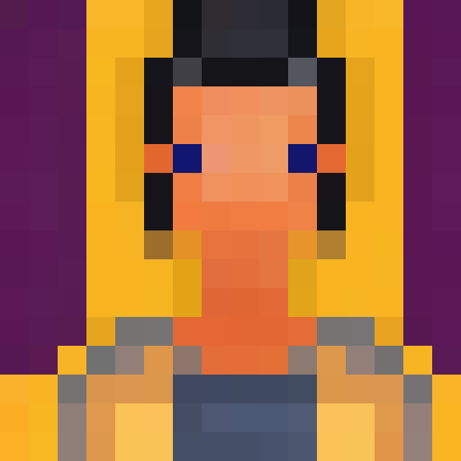 portrait avatar, woman with shoulder length dark hair, looking at the camera, blue palette, game icon style, skill art, close up