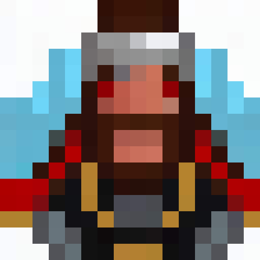 greek hoplite with copper armor, shield and corinthian style helmet without plume. red tunic and red edging on sandals. long spear. in a 16x16 sprite style