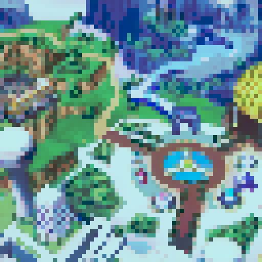 Time patrol, Dragonball heroes charging up, fiery auras engulfing their bodies, muscles bulging, eyes glowing with determination, vibrant sunset painting the sky in hues of orange and pink, mountains majestically rising, creating a breathtaking pixel art portrait of power and heroism in a sprawling landscape