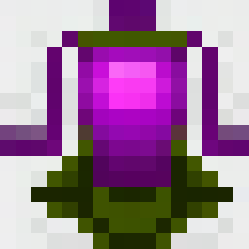 cactus with purple flower on top, close up, game icon, white background