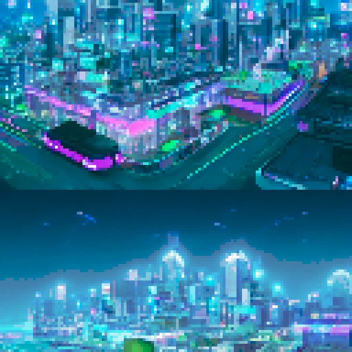 Pepe men, neon-lit cityscape, towering skyscrapers, hacked billboards, futuristic technology, chrome and steel, virtual reality headsets, glowing eyes, cybernetic enhancements, rebellion.