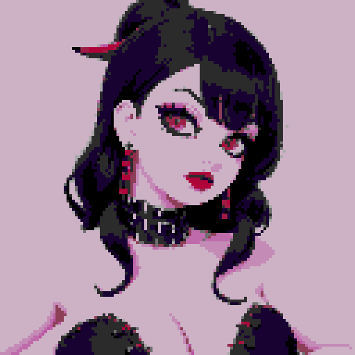 busty goth, nude curvy goth, cute goth woman, with black hair, and red lipstick, nude breast, beauty photo, glamour shot, avatar portrait 