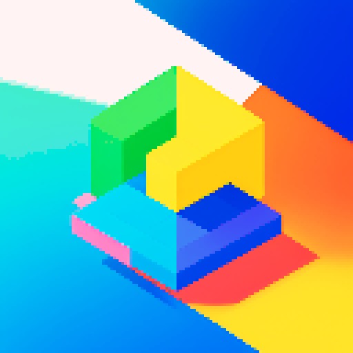 coinbase logo, vibrant colors, pixelated design, sRGB color space, blockchain elements, digital currency symbols, abstract shapes