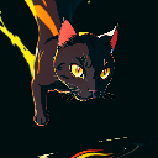 reflection of the milky way galaxy in the yellow eyes of a black cat