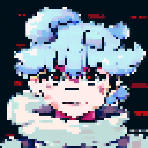 strong, busty, pixelated tavernkeeper woman portrait with non-vibrant colors, emphasized facial features