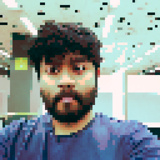 intricate pixel art, realistic Indian eyes, plain background, character portrait, close up, anime style, pixel art