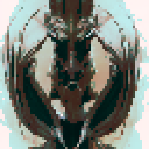 Portrait of a monster, monster has four legs and leathery wings, the front legs end in claws, size of a cow, looks like a cow, bird and insect combined, smells terrible