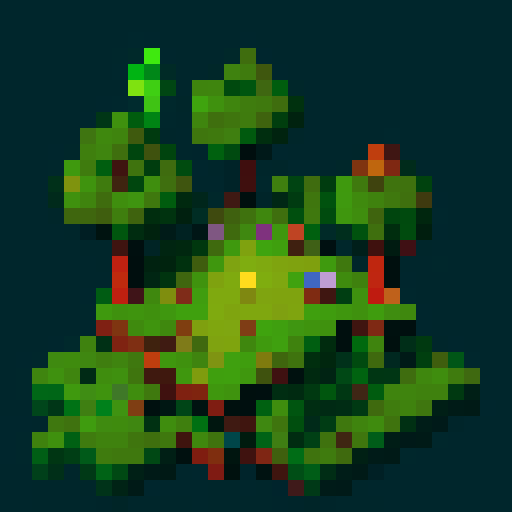 green apple, in the center, fantasy top-down RPG with an orthogonal camera, simple pixel art