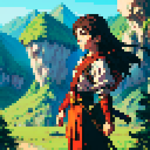 Anime warrior on an adventure