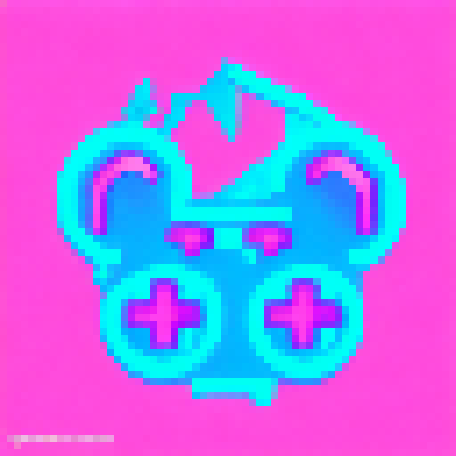 Terrible Tactics logo  set against a vibrant background of neon pink and electric blue in an anime style.