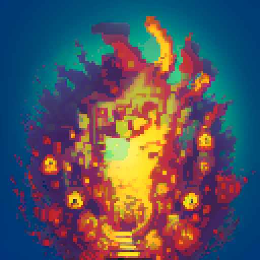 picture of describing me as author my name is Jasther, pixel art, creative and genius, vibrant colors, intricate details, lively expression, dynamic composition