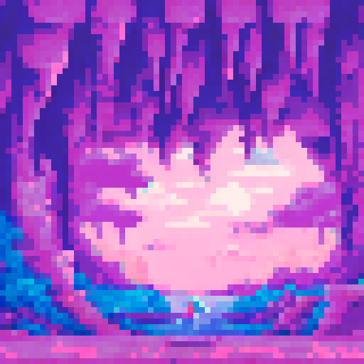 Black-haired beauty sipping a cocktail in a vibrant, pixelated landscape with sRGB colors and a unique background