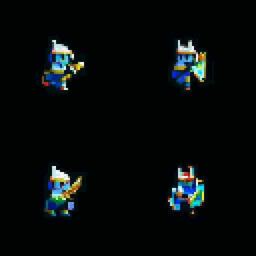 redrawing a pixel art picture with a two-hand sword, vibrant colors, detailed shading, and smooth lines