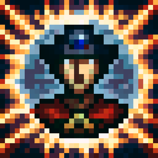 steampunk young man, red coat, red hat, 2D game stance, pixel art, sRGB, red hair