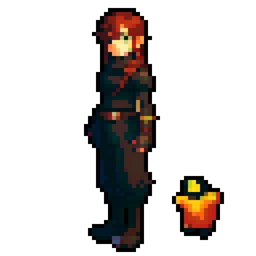 the main character for a top down fantasy rpg game. dark and bleak. apocalypse.