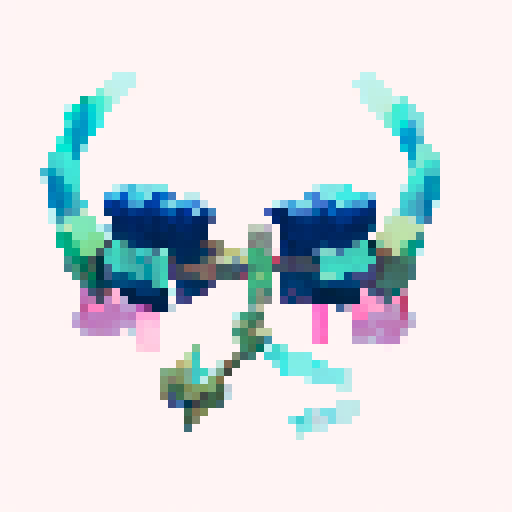 Pixel art with minimal color palette. up to 4 colors