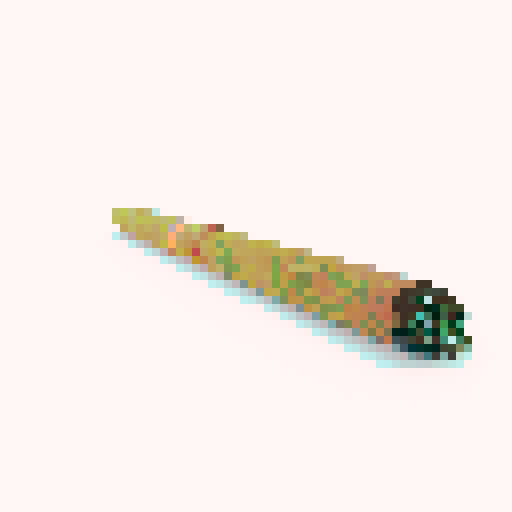 weed joint, pixel art, sRGB, vibrant green leaves, swirling smoke, glowing ember, intricate details, retro aesthetics, high contrast, vivid colors, pixelated texture, nostalgic vibes, trippy patterns, psychedelic effects, 8-bit style