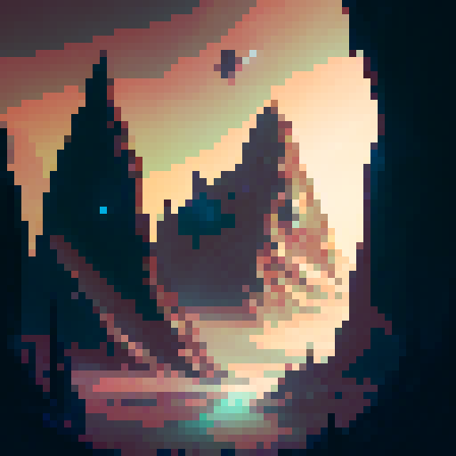 floating mountain peaks, illuminated by moonlight, surrounded by spaceships, fantasy RPG style