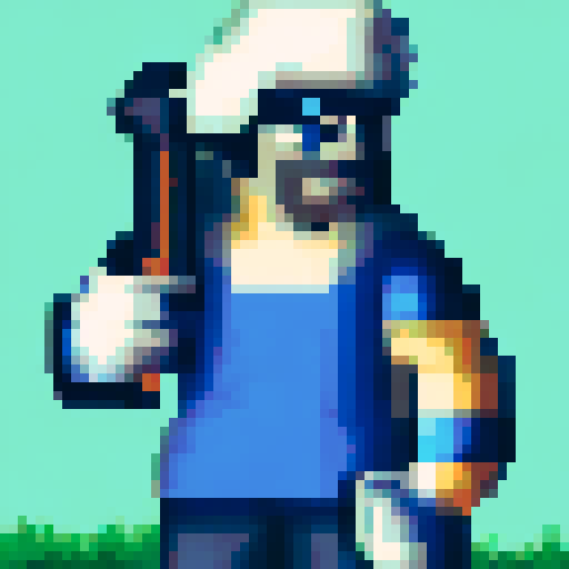 A viking warrior standing with his axe. He wears blue painted gear.