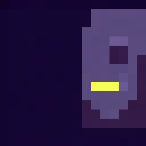 Create a 16x16 pixel art portrait of a neon-colored, geometric Asian girl with a retro aesthetic against a tropical Hawaii beach backdrop.