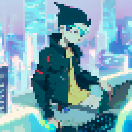 Cyberpunk hacker man
